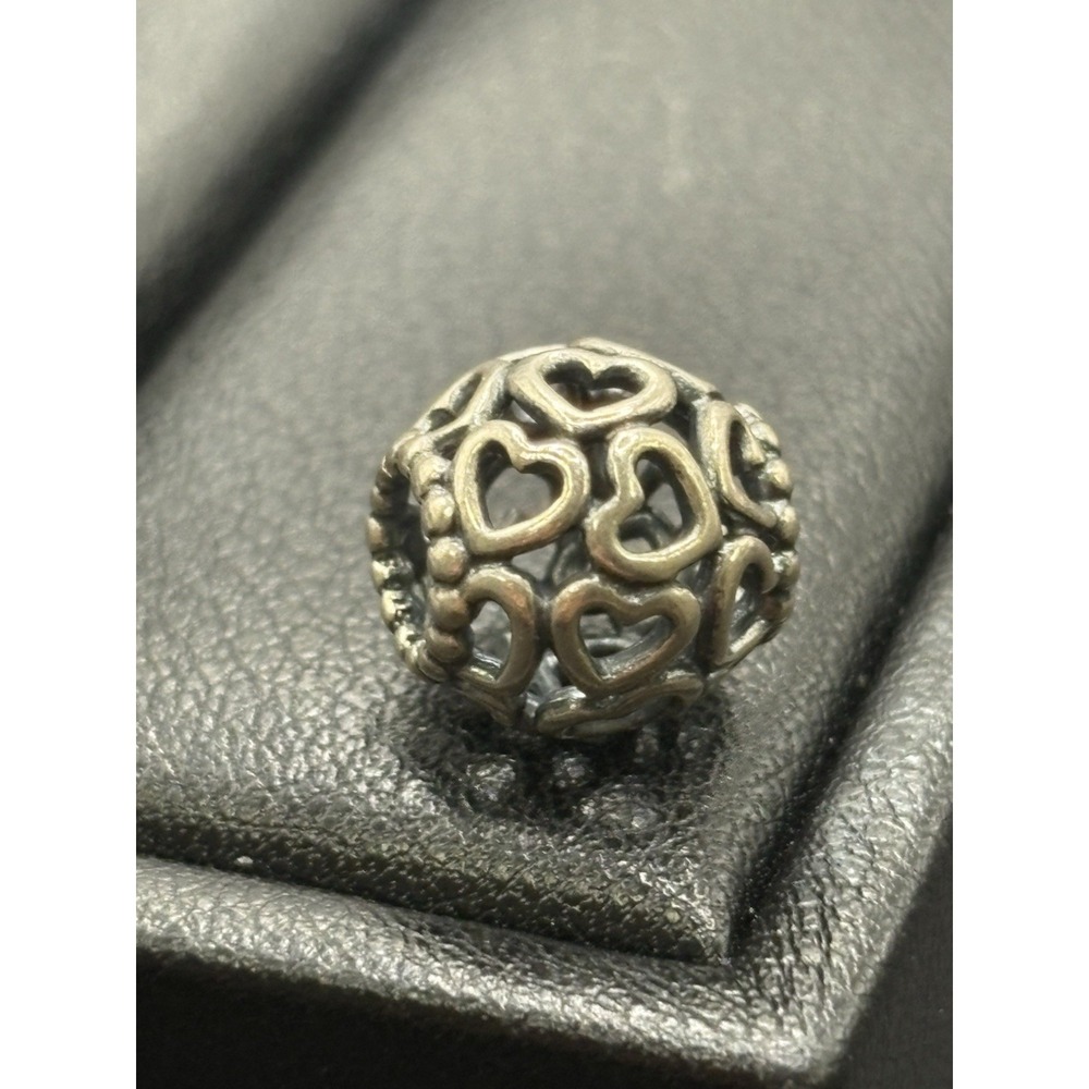 Pandora Sterling Silver Openwork Hearts Charm Bead ALE G27 925 Fine Jewelry